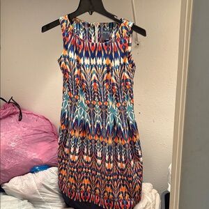 Gabby Skye Vibrant Multicolor Sleeveless Mini Dress